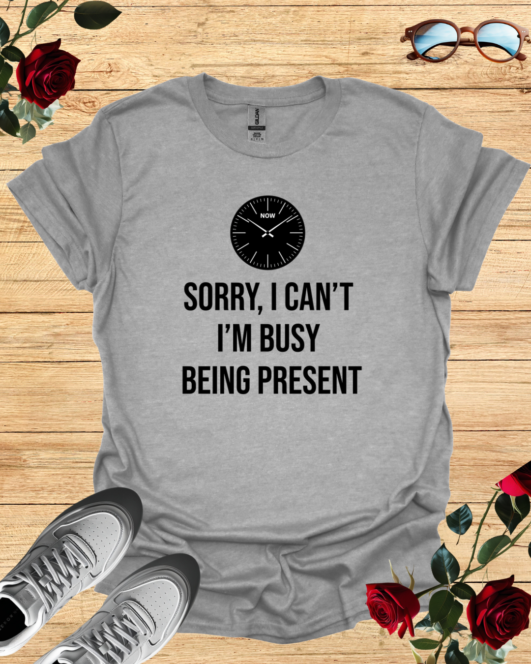 Sorry I Can't I'm Busy Being Present Shirt – Long & Short Sleeve Printify