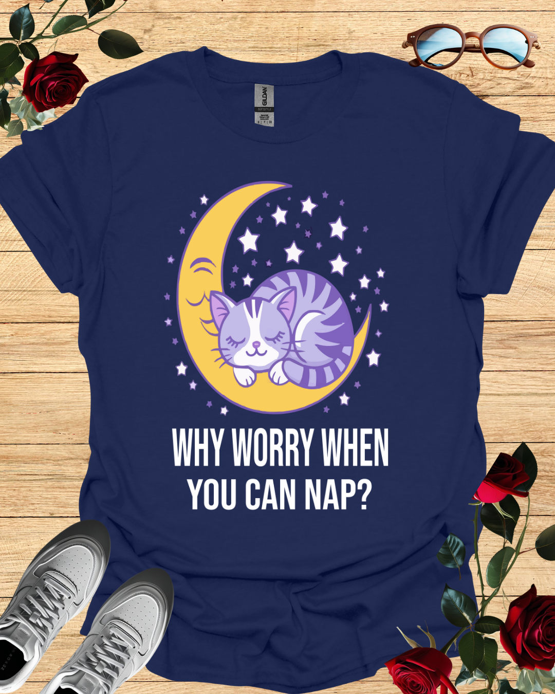 Why Worry When You Can Nap? – Relaxed T-Shirt in Long & Short Sleeve Styles Printify