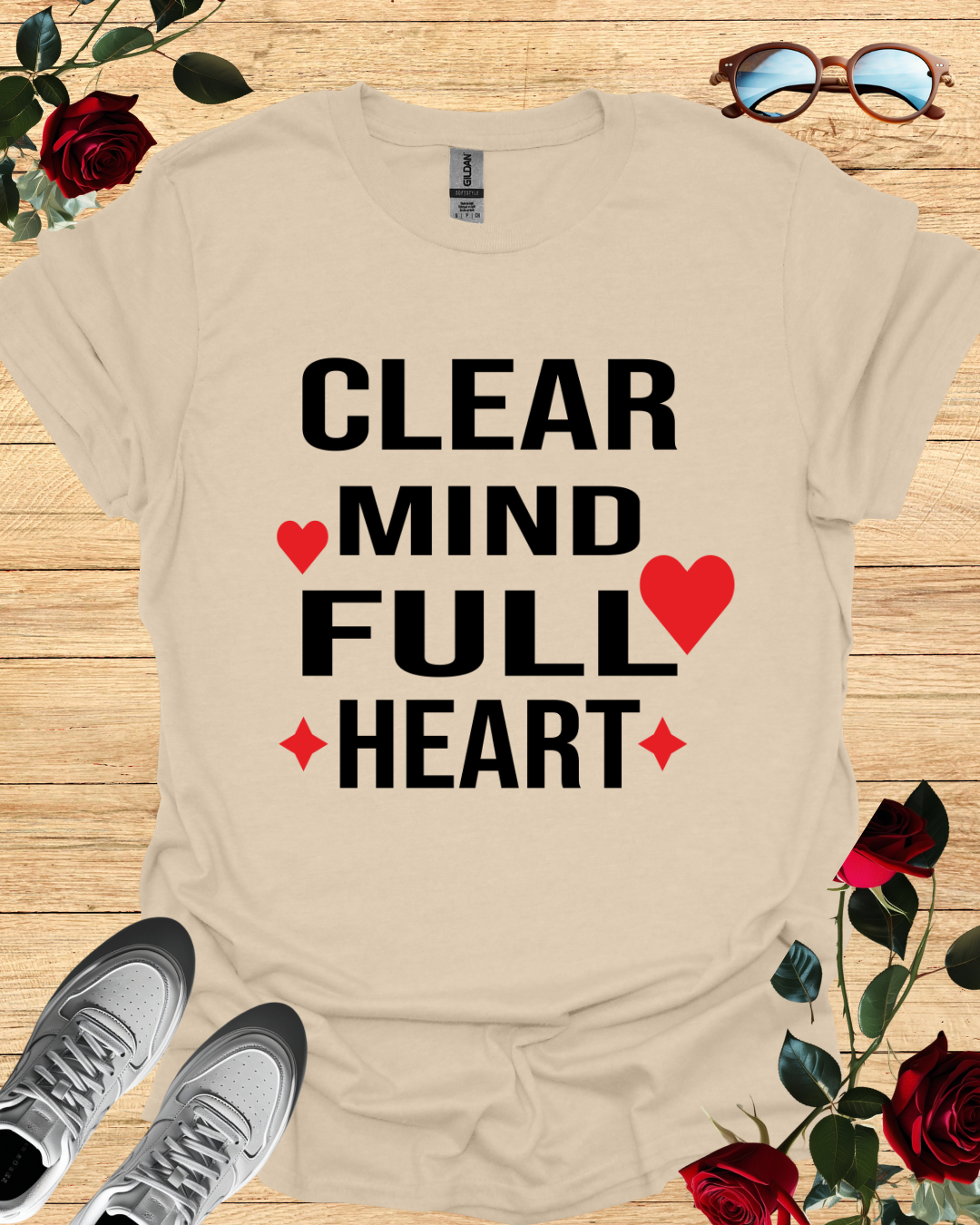 Clear Mind, Full Heart – Motivational Minimalist T-Shirt Printify