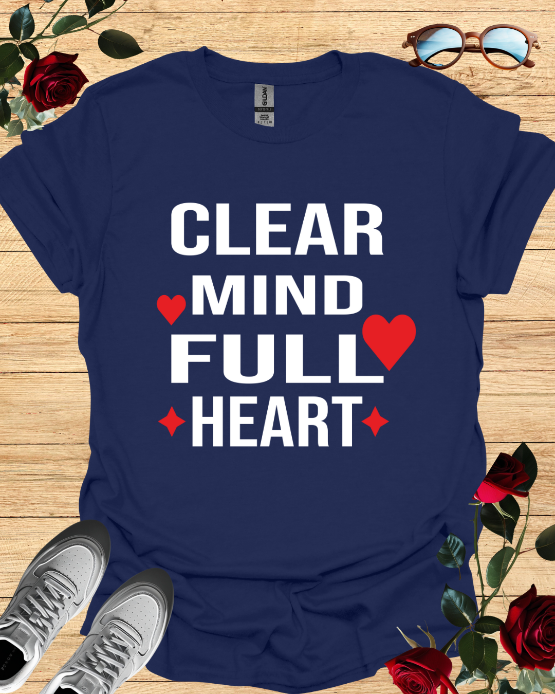 Clear Mind, Full Heart – Motivational Minimalist T-Shirt Printify