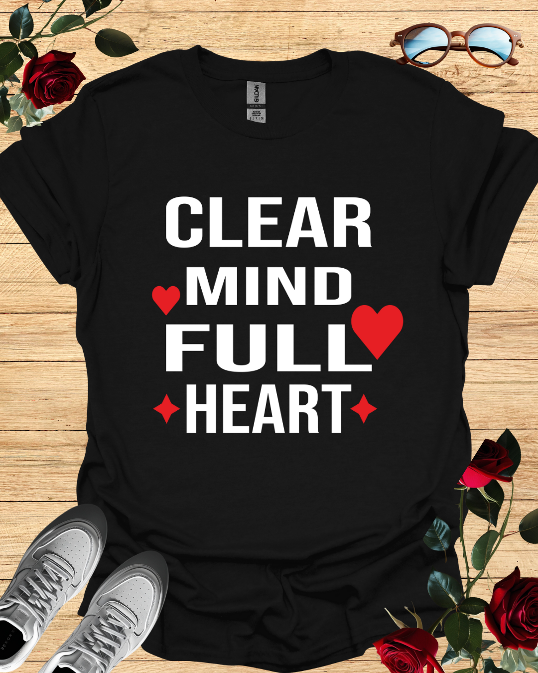 Clear Mind, Full Heart – Motivational Minimalist T-Shirt Printify