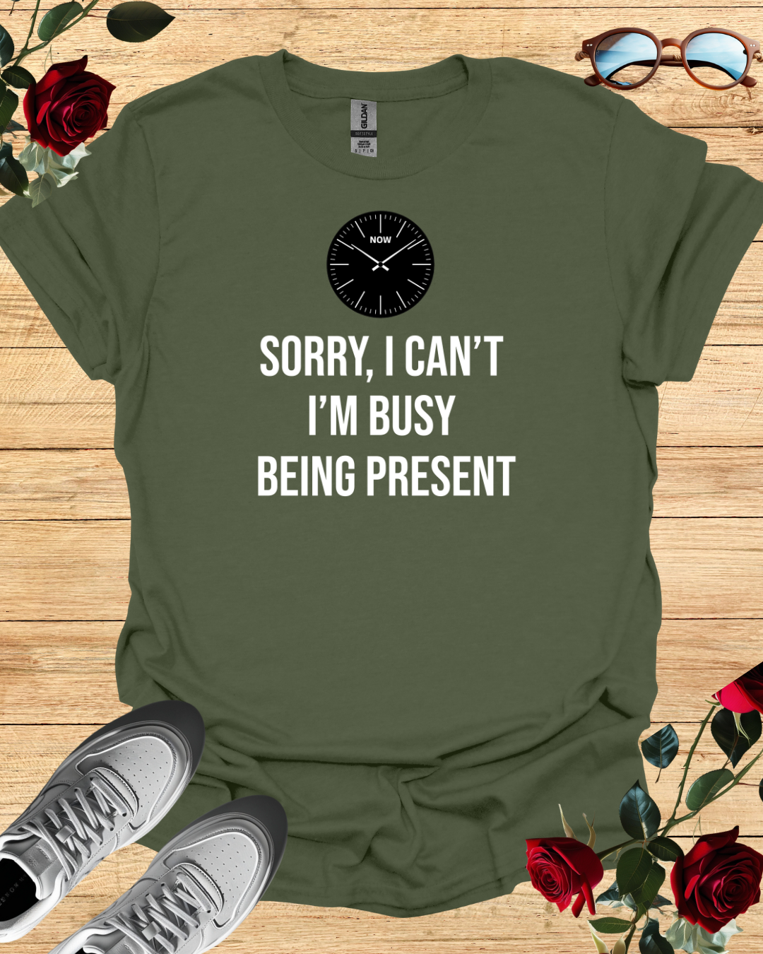 Sorry I Can't I'm Busy Being Present Shirt – Long & Short Sleeve Printify