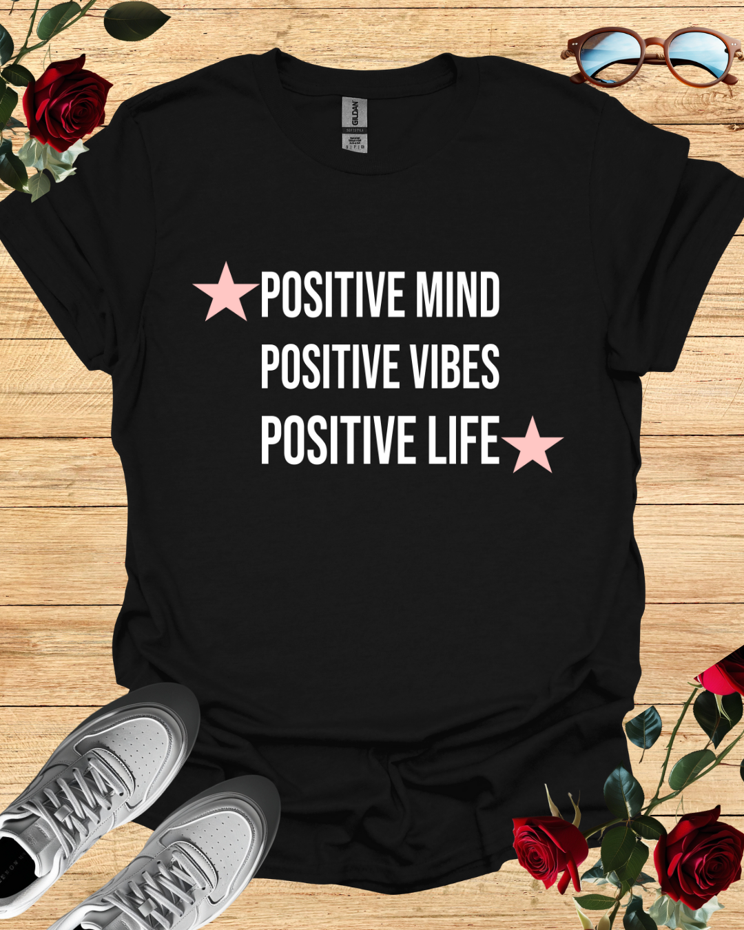 Positive Vibes Graphic Long & Short Sleeve T-Shirt for Mindful Living Printify