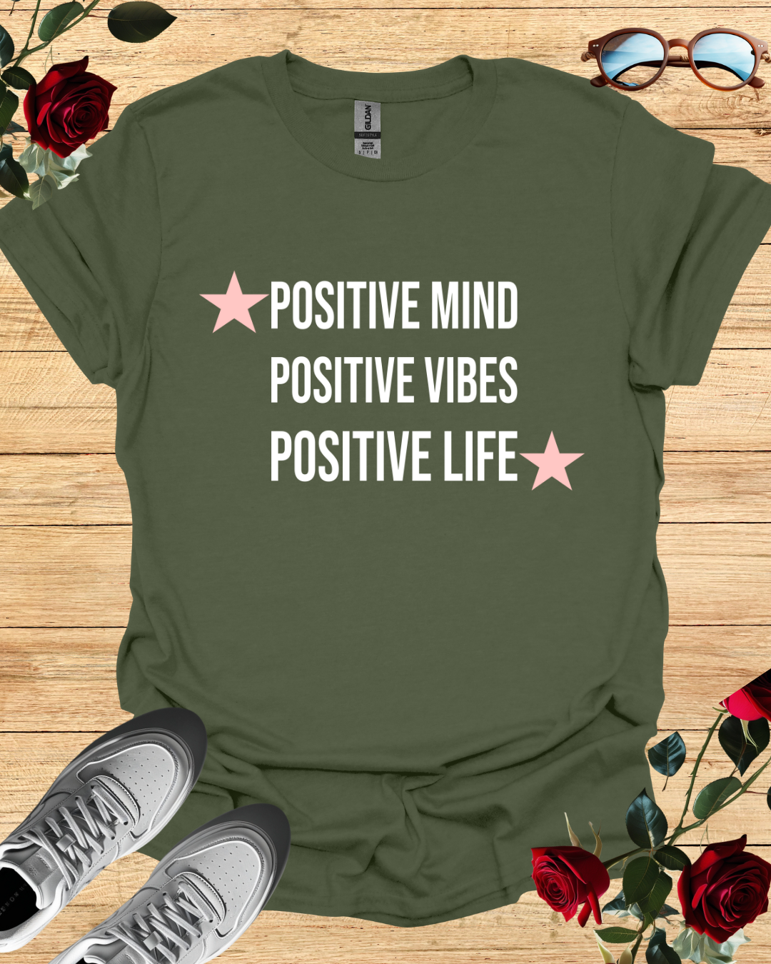 Positive Vibes Graphic Long & Short Sleeve T-Shirt for Mindful Living Printify