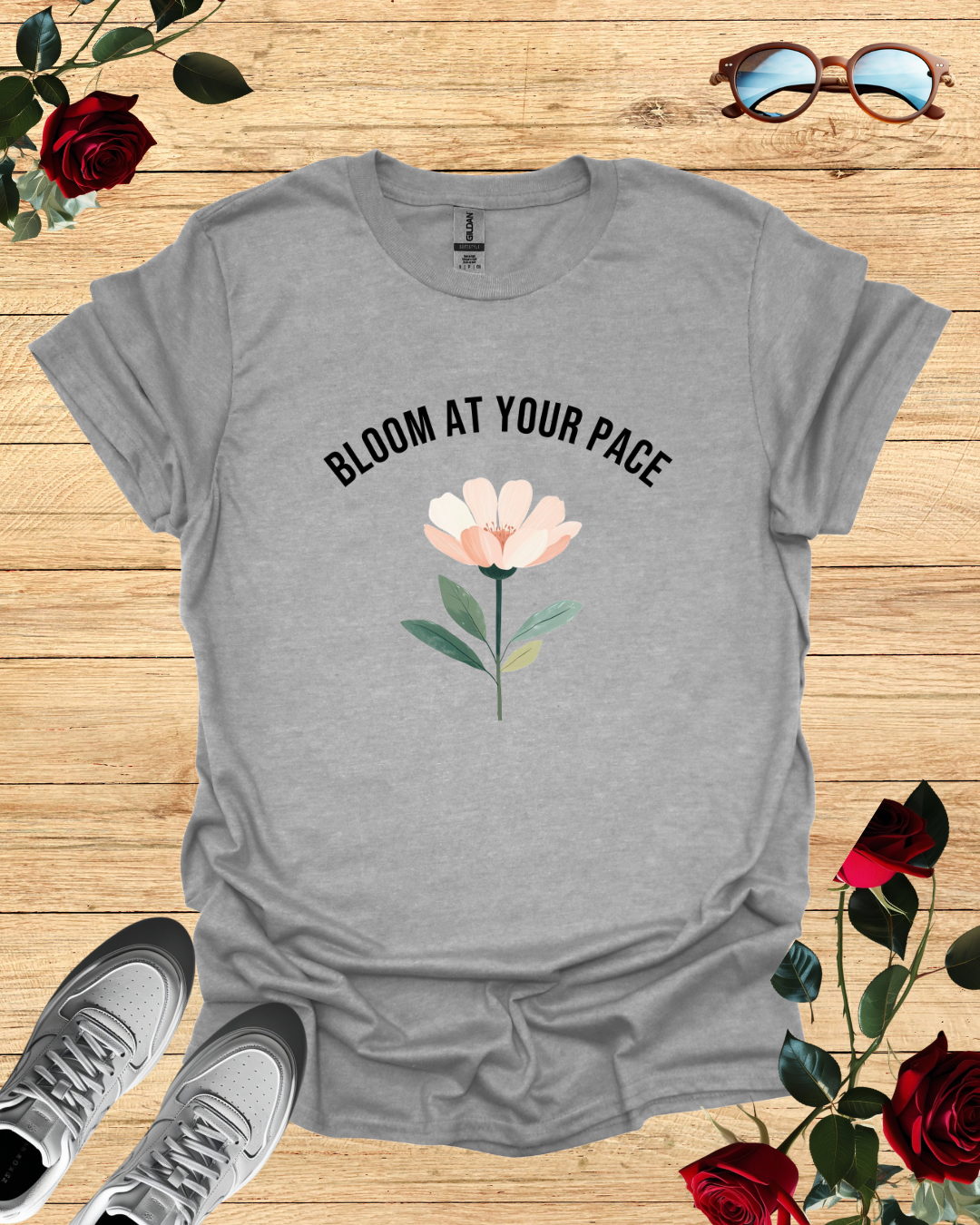 Bloom at Your Pace – Inspirational T-Shirt in Long & Short Sleeve Printify