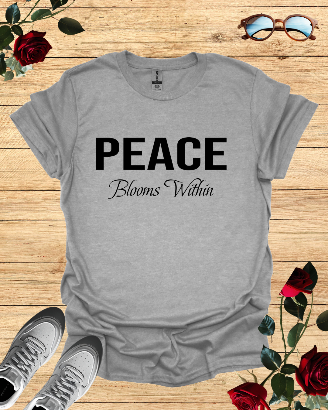 Peace Blooms Within – Mindful T-Shirt in Long & Short Sleeve Styles Printify