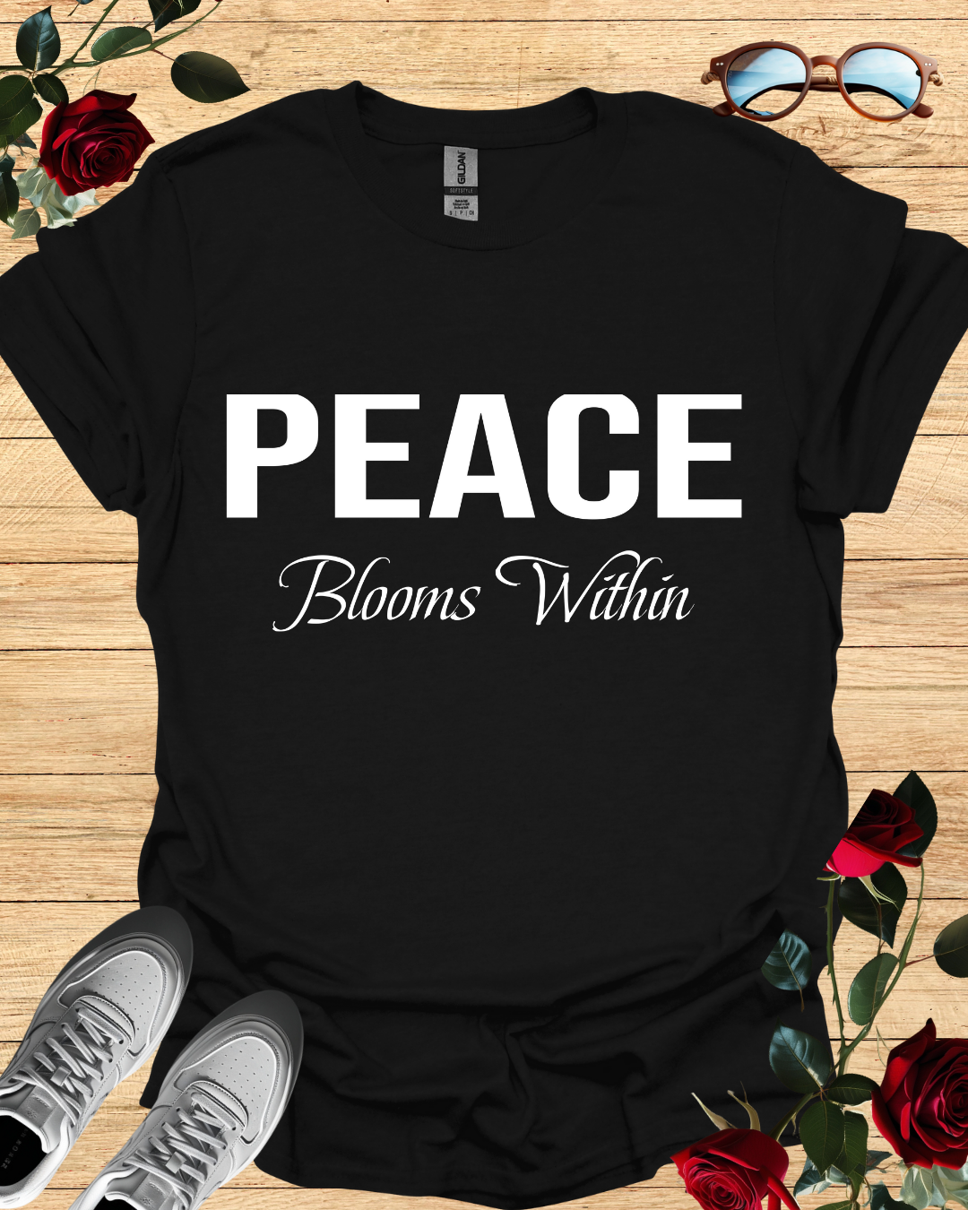 Peace Blooms Within – Mindful T-Shirt in Long & Short Sleeve Styles Printify