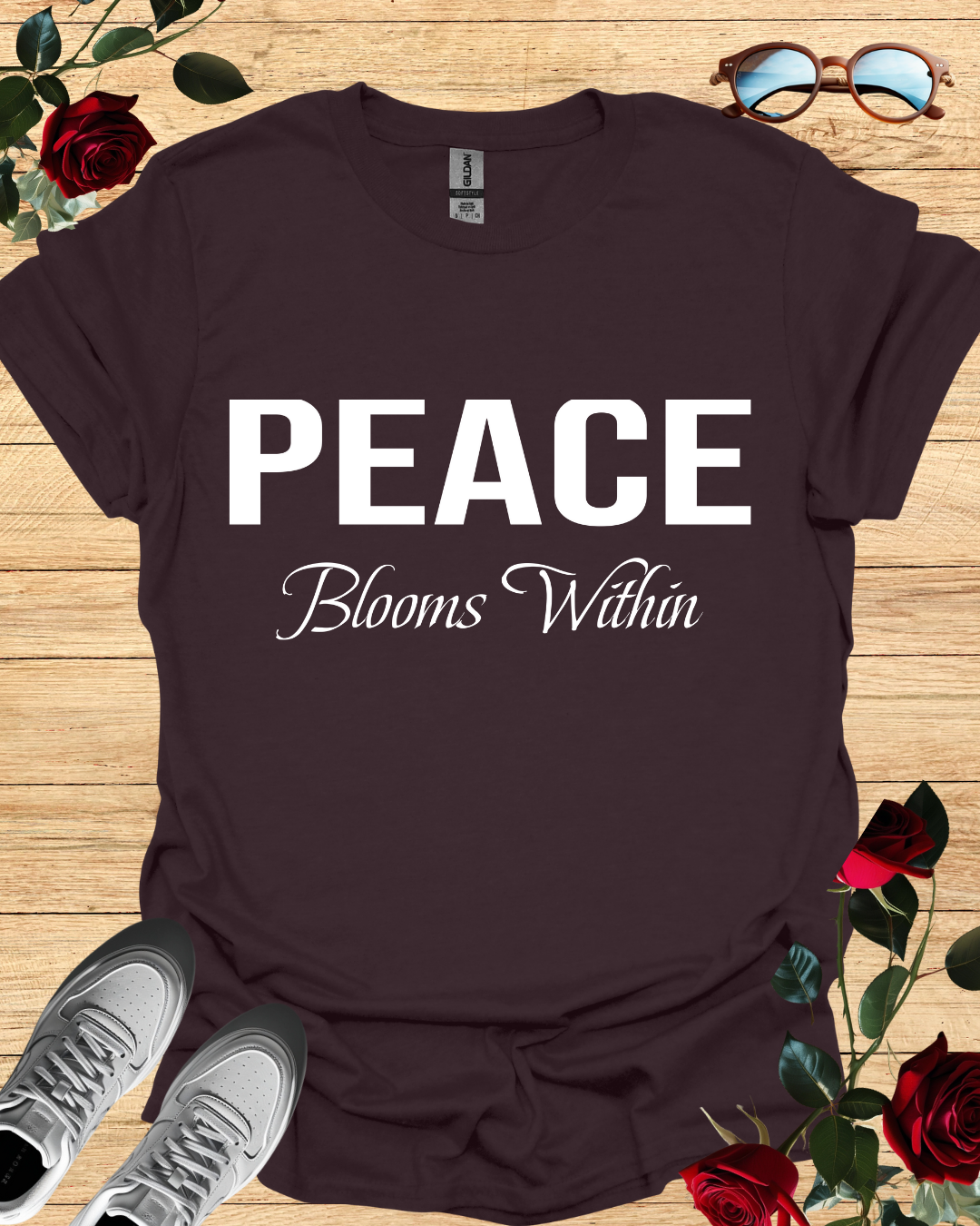 Peace Blooms Within – Mindful T-Shirt in Long & Short Sleeve Styles Printify
