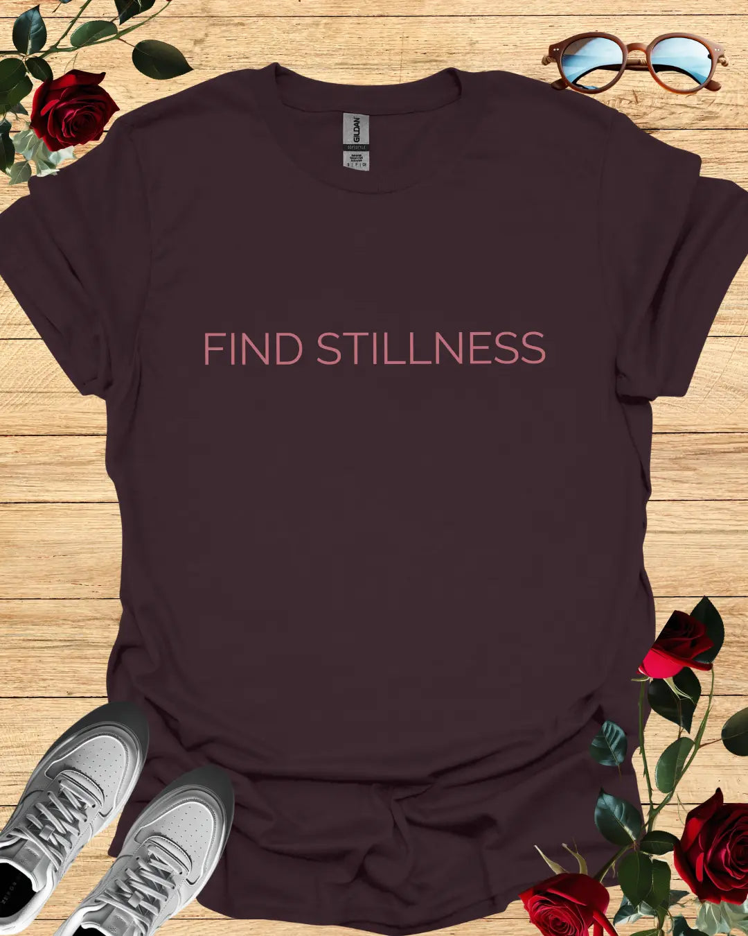 Find Stillness – Calming T-Shirt in Long & Short Sleeve Styles Printify