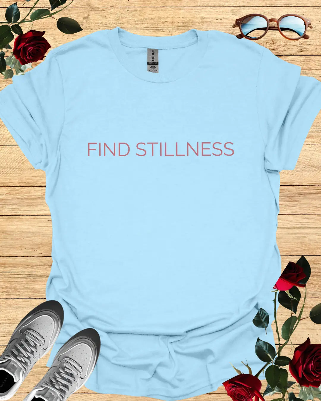 Find Stillness – Calming T-Shirt in Long & Short Sleeve Styles Printify