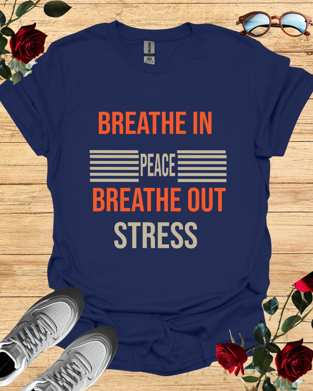 Breathe In Peace Breathe Out Stress Relaxation T-Shirt Printify