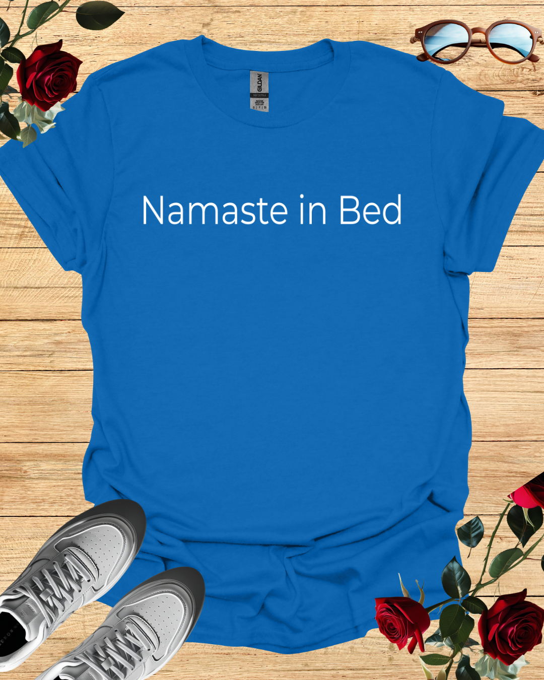 Namaste in Bed – Cozy Organic Cotton Yoga-Inspired T-Shirt Printify