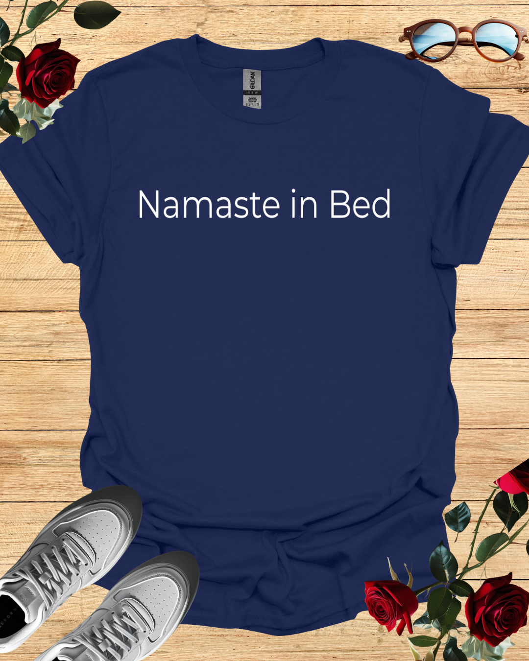 Namaste in Bed – Cozy Organic Cotton Yoga-Inspired T-Shirt Printify