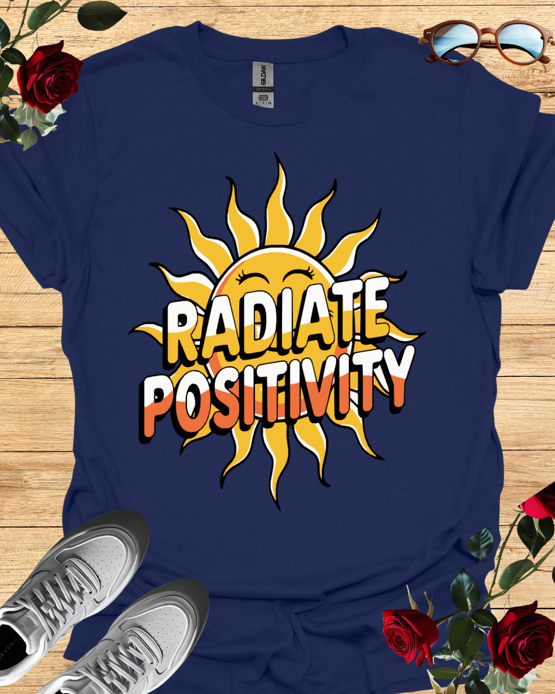 Radiate Positivity – Motivational T-Shirt in Long Sleeve & Short Sleeve Styles Printify