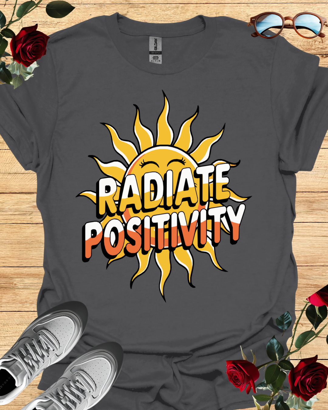 Radiate Positivity – Motivational T-Shirt in Long Sleeve & Short Sleeve Styles Printify
