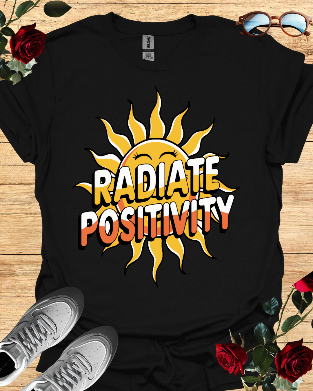 Radiate Positivity – Motivational T-Shirt in Long Sleeve & Short Sleeve Styles Printify