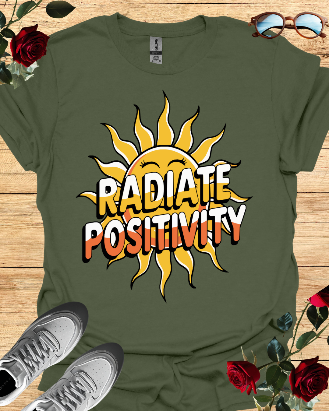 Radiate Positivity – Motivational T-Shirt in Long Sleeve & Short Sleeve Styles Printify