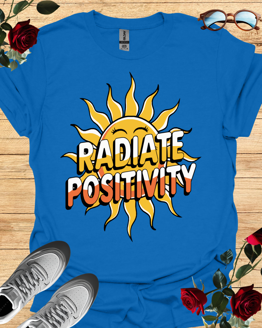 Radiate Positivity – Motivational T-Shirt in Long Sleeve & Short Sleeve Styles Printify