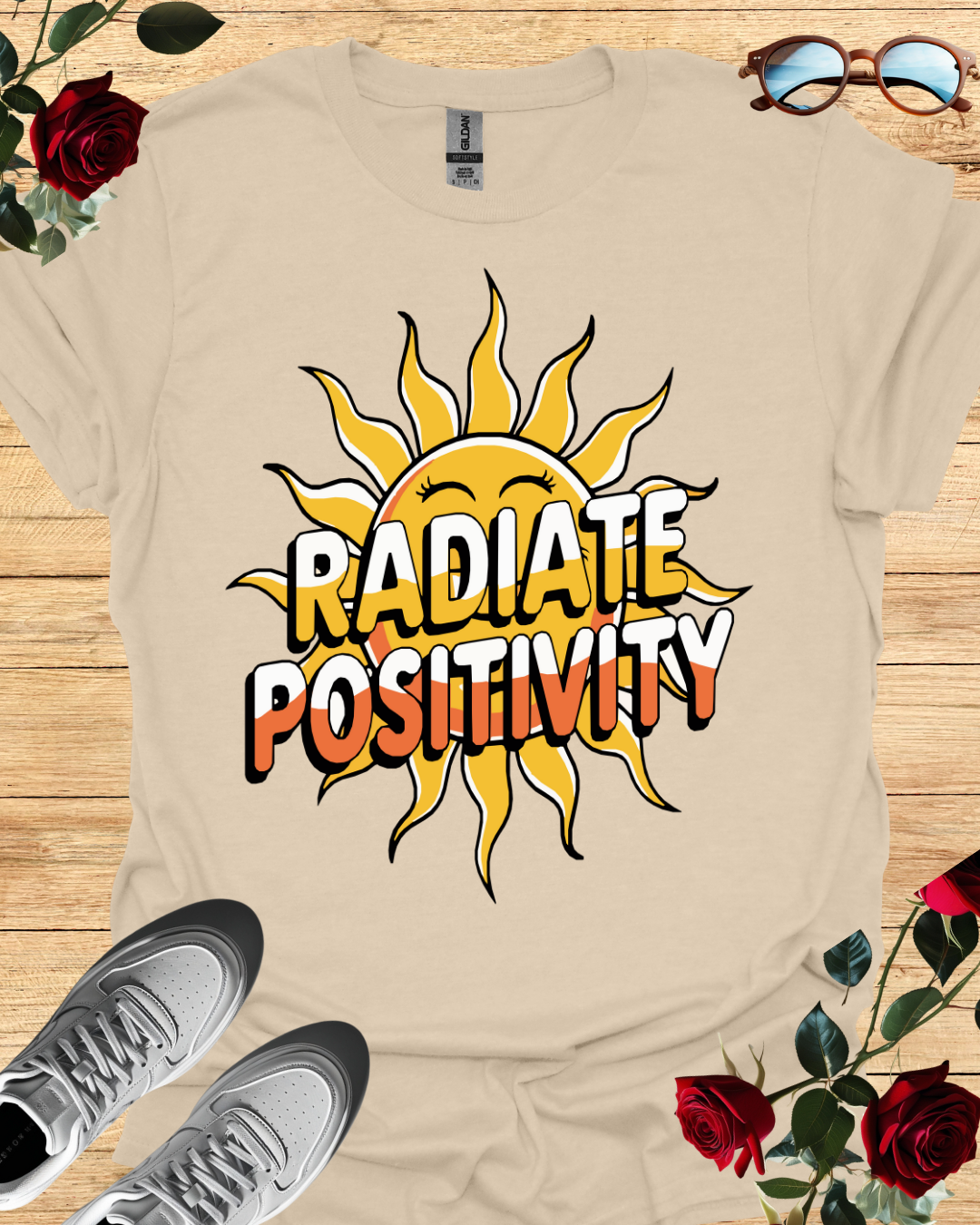 Radiate Positivity – Motivational T-Shirt in Long Sleeve & Short Sleeve Styles Printify