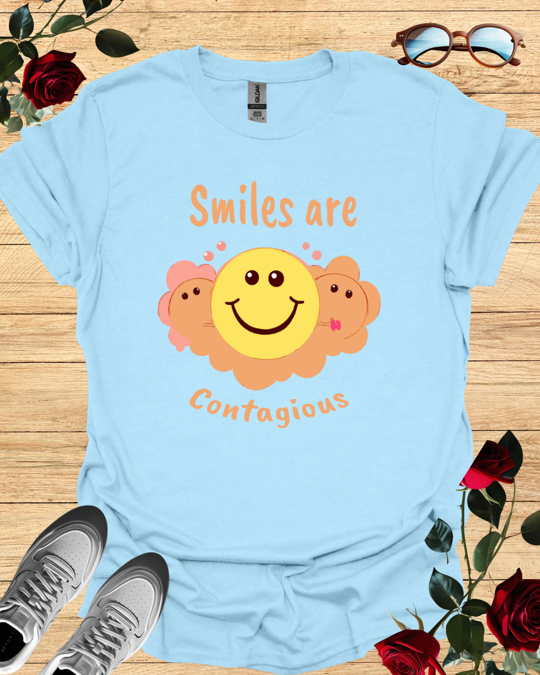 mile Are Contagious – Uplifting T-Shirt in Long & Short Sleeve Styles Printify