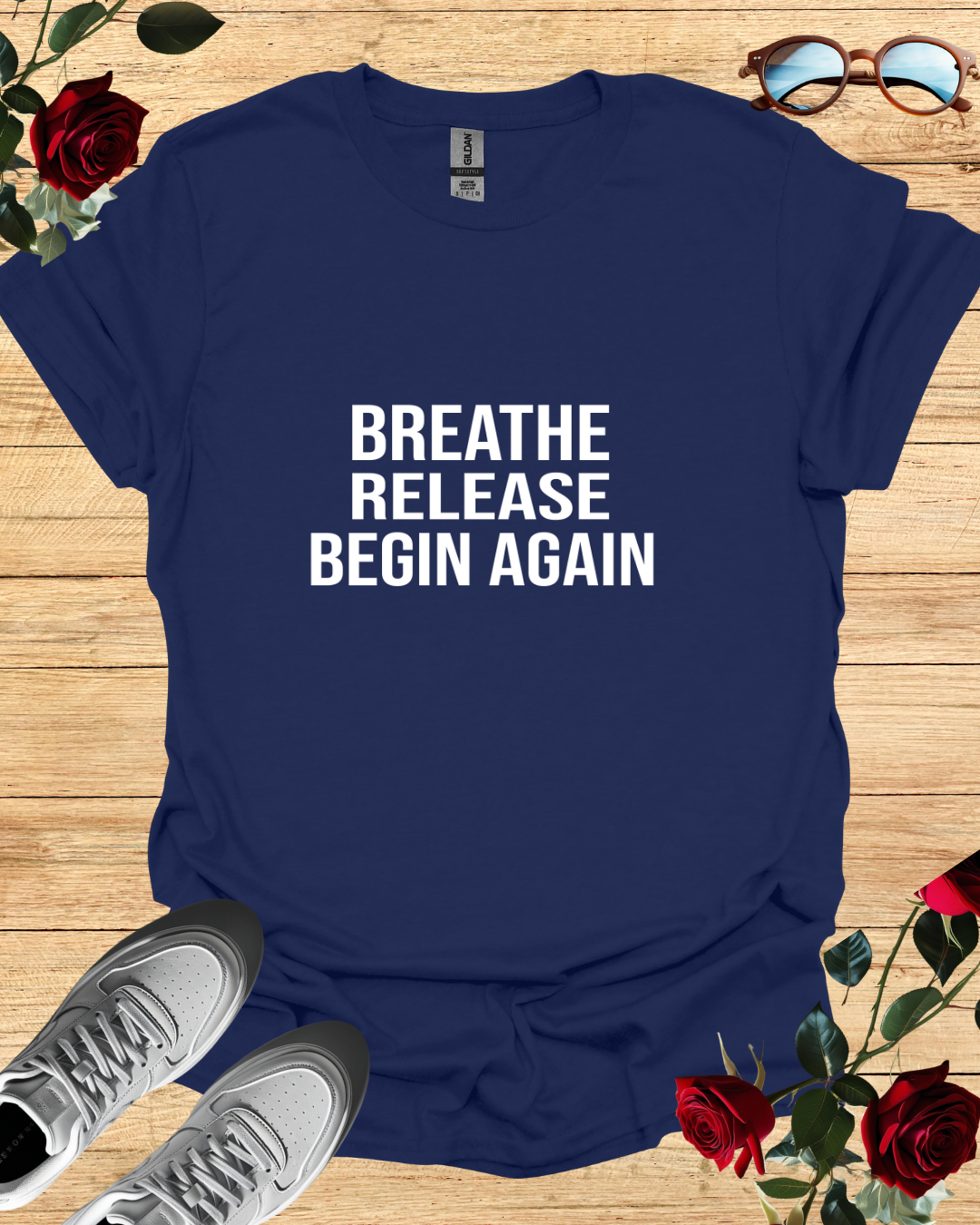 Breath, Release, Begin Again | Premium Comfort T-Shirt Collection Printify