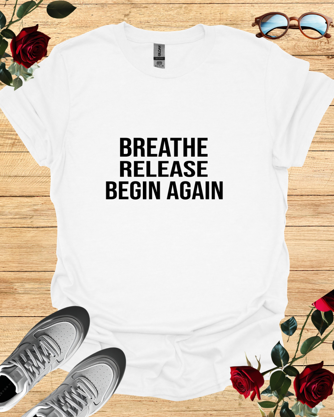 Breath, Release, Begin Again | Premium Comfort T-Shirt Collection Printify