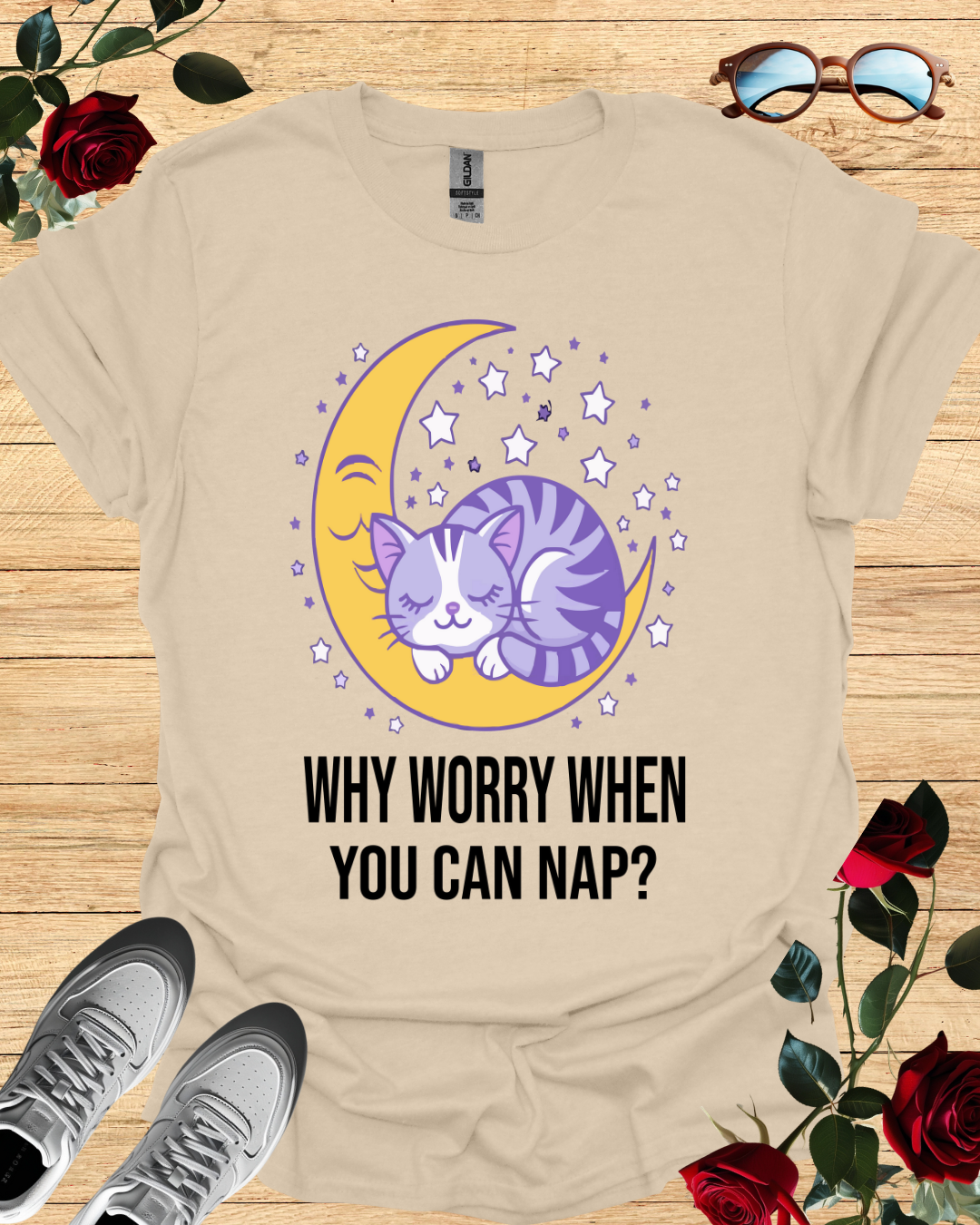 Why Worry When You Can Nap? – Relaxed T-Shirt in Long & Short Sleeve Styles Printify