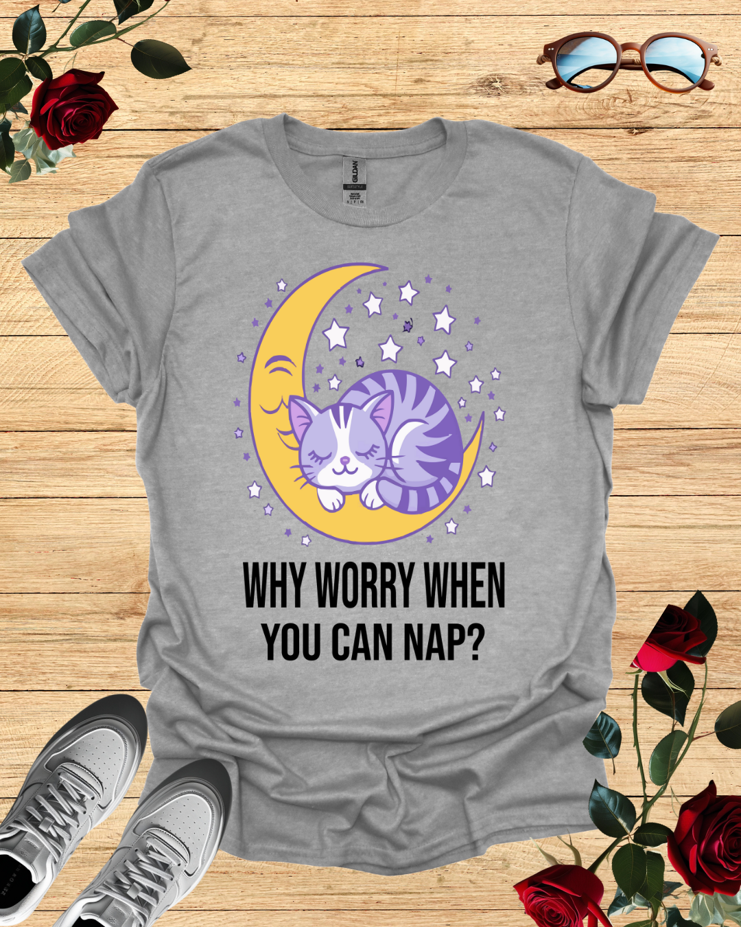 Why Worry When You Can Nap? – Relaxed T-Shirt in Long & Short Sleeve Styles Printify