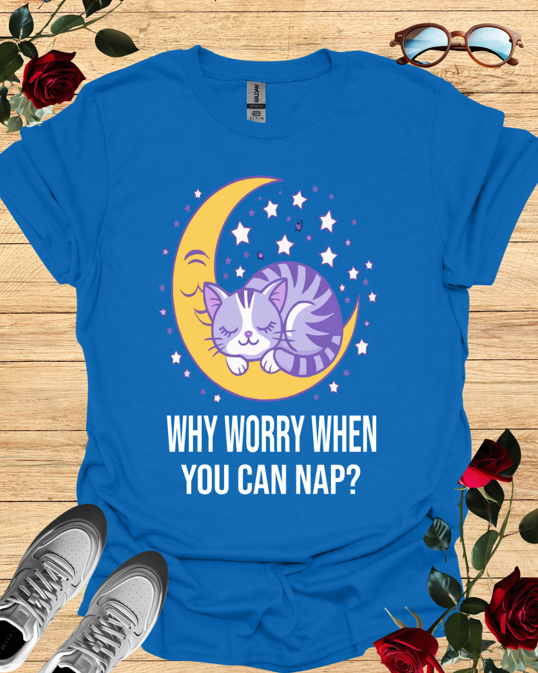 Why Worry When You Can Nap? – Relaxed T-Shirt in Long & Short Sleeve Styles Printify
