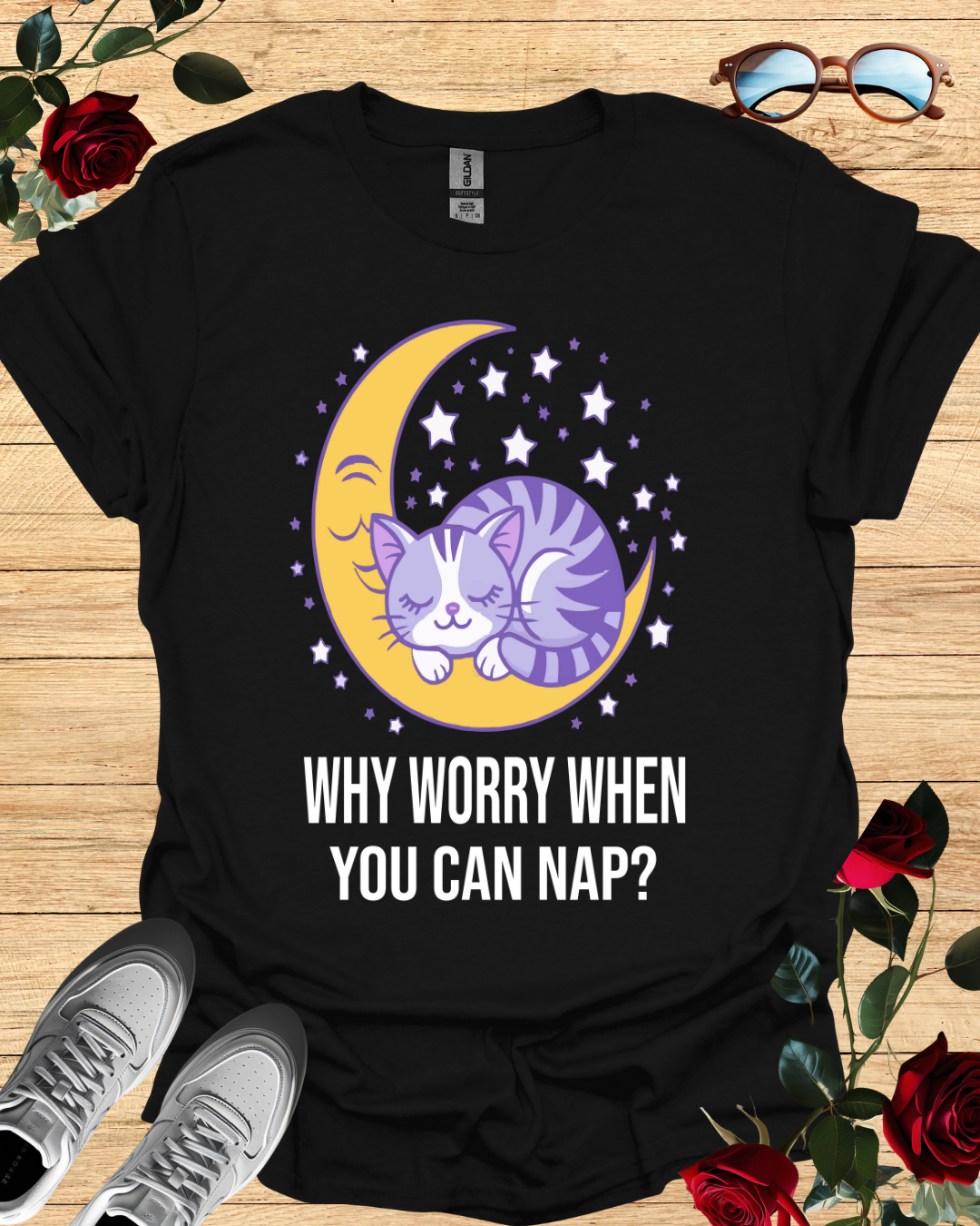 Why Worry When You Can Nap? – Relaxed T-Shirt in Long & Short Sleeve Styles Printify