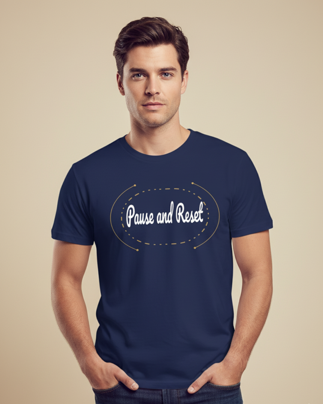 Pause and Reset – Minimalist Mindfulness T-Shirt