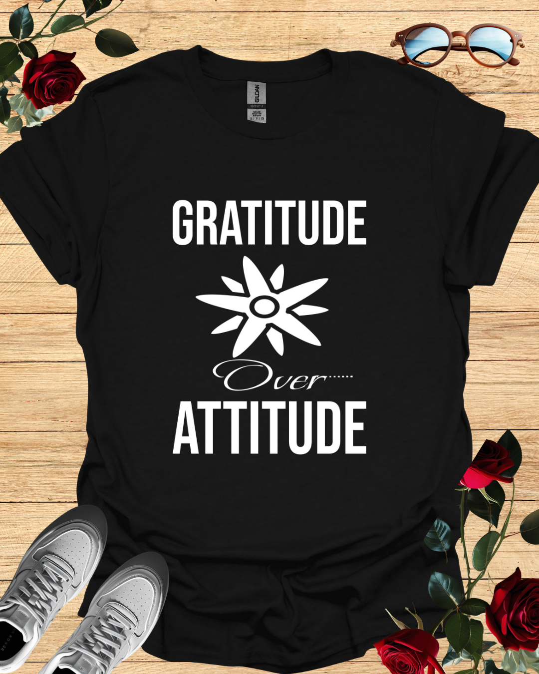 Gratitude Over Attitude – Motivational Shirt & T-Shirt for Daily Inspiration Printify