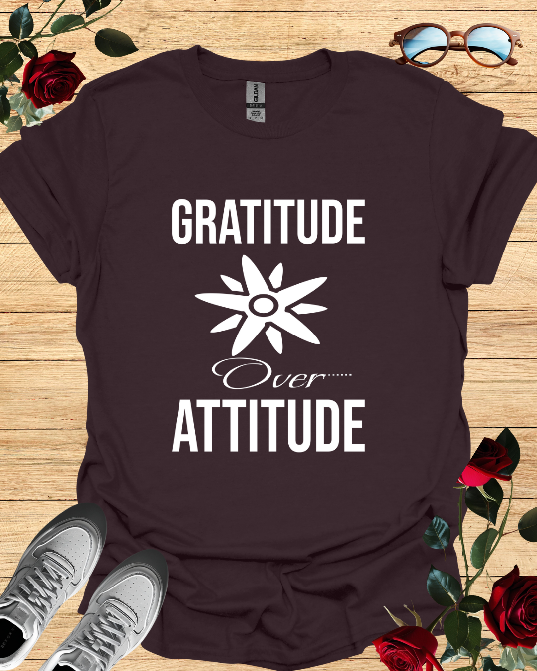 Gratitude Over Attitude – Motivational Shirt & T-Shirt for Daily Inspiration Printify