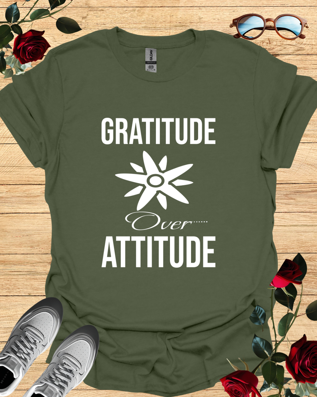 Gratitude Over Attitude – Motivational Shirt & T-Shirt for Daily Inspiration Printify