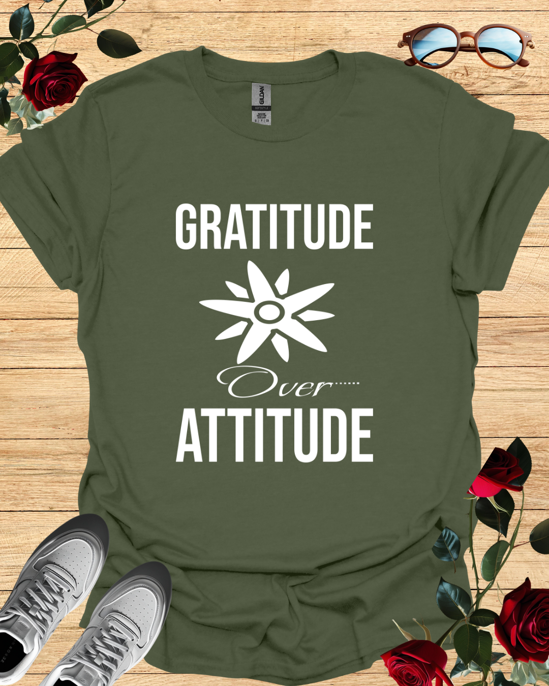 Gratitude Over Attitude – Motivational Shirt & T-Shirt for Daily Inspiration Printify