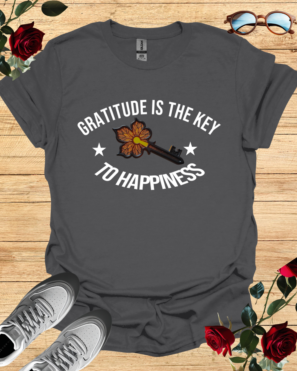Gratitude Is the Key to Happiness T-Shirt – Long & Short Sleeve Printify