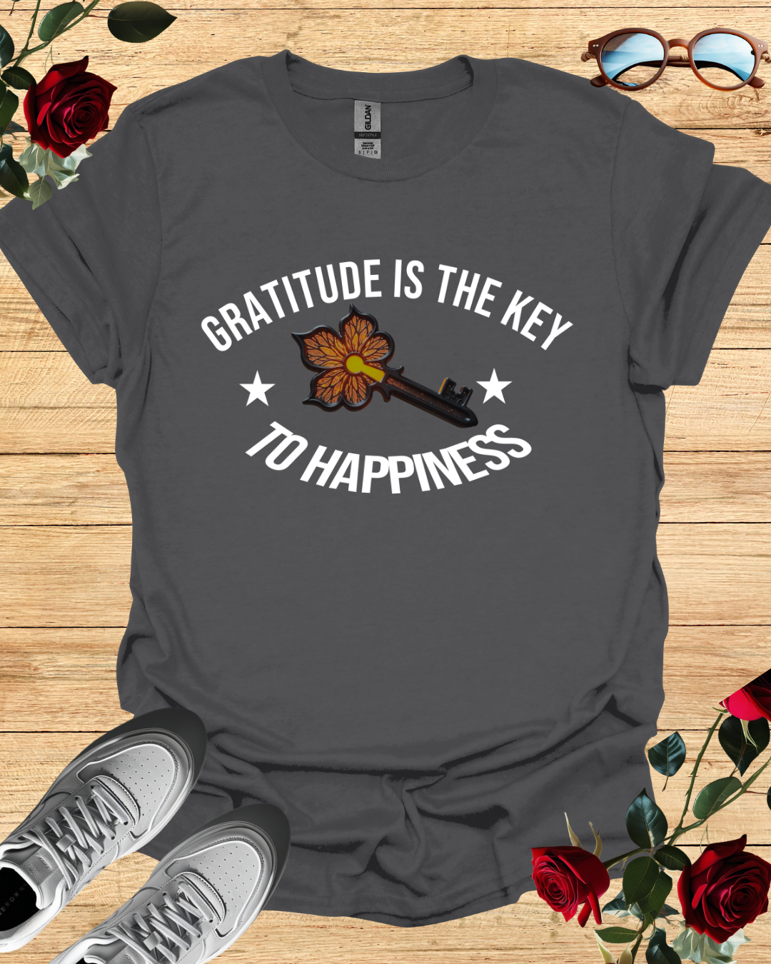 Gratitude Is the Key to Happiness T-Shirt – Long & Short Sleeve Printify