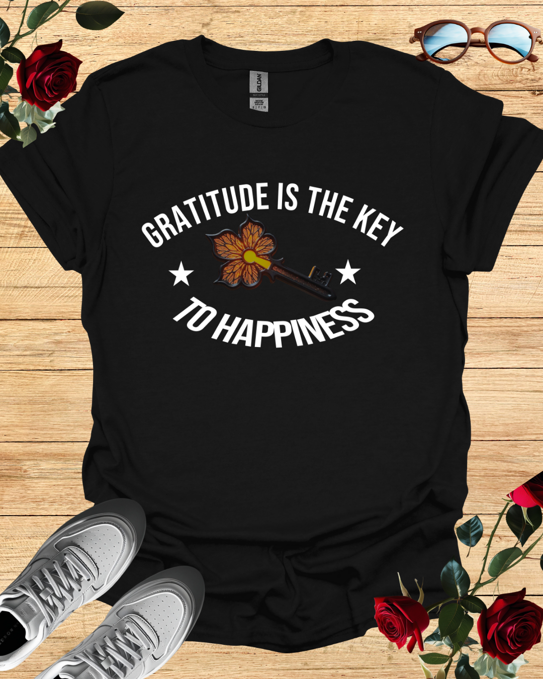 Gratitude Is the Key to Happiness T-Shirt – Long & Short Sleeve Printify
