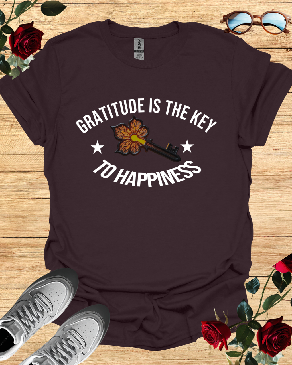 Gratitude Is the Key to Happiness T-Shirt – Long & Short Sleeve Printify