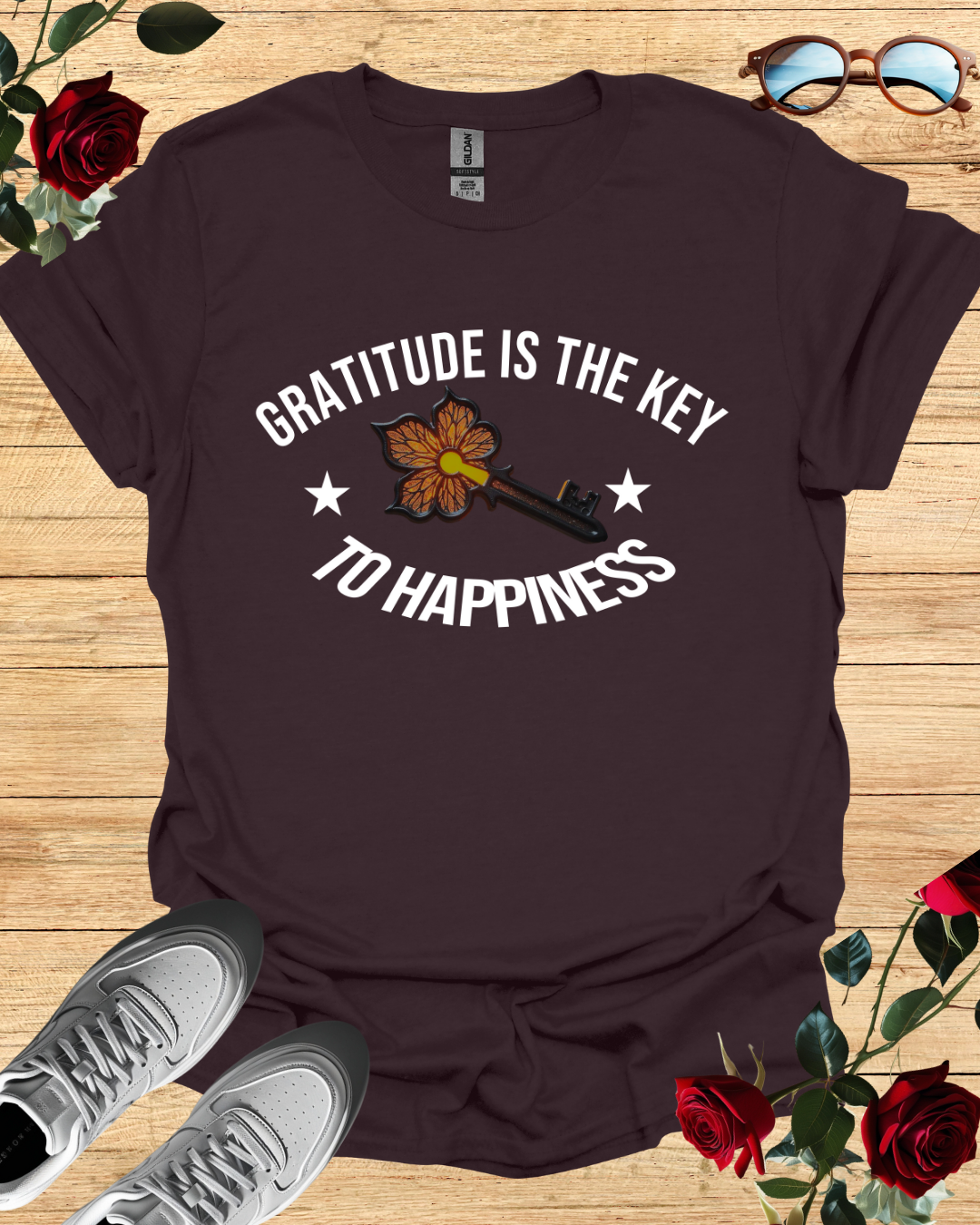 Gratitude Is the Key to Happiness T-Shirt – Long & Short Sleeve Printify