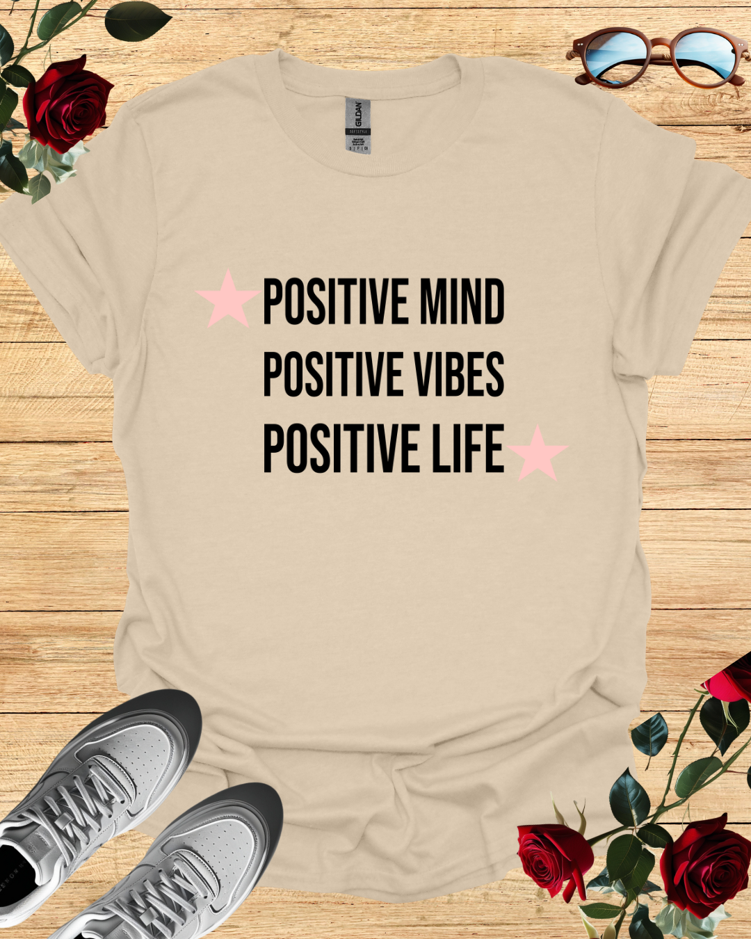 Positive Vibes Graphic Long & Short Sleeve T-Shirt for Mindful Living Printify