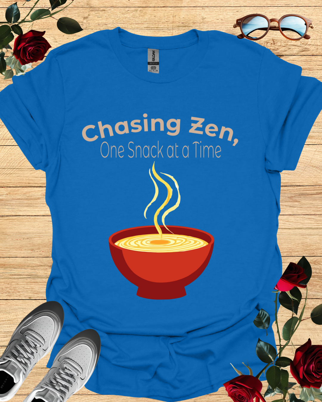 Chasing Zen One Snack at a Time – Relaxed T-Shirt in Long & Short Sleeve Styles Printify