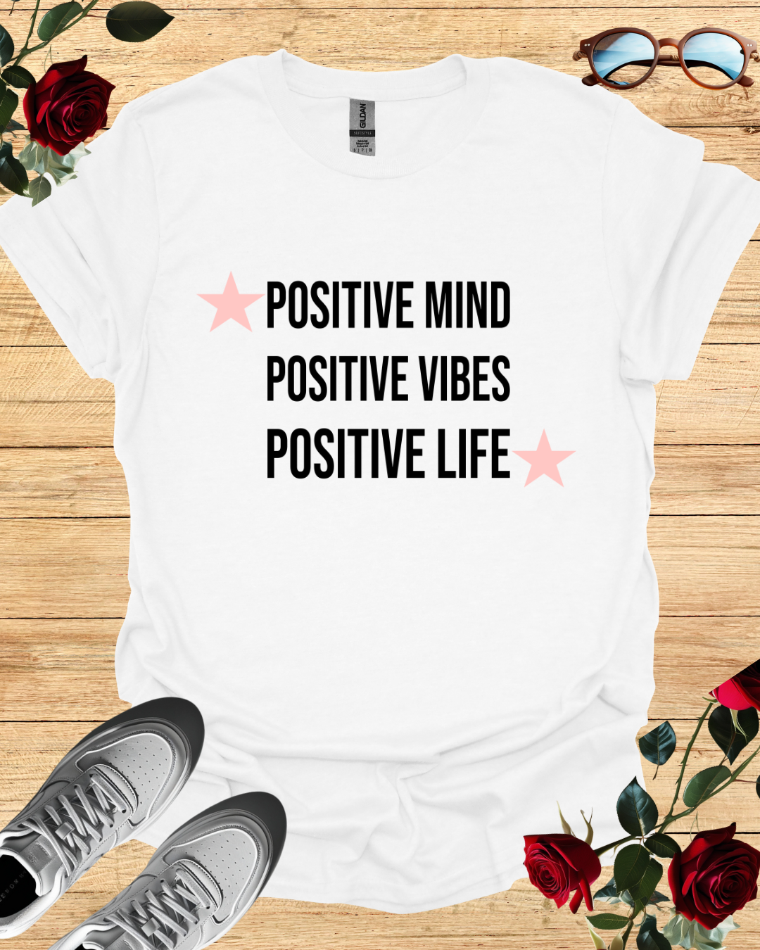 Positive Vibes Graphic Long & Short Sleeve T-Shirt for Mindful Living Printify
