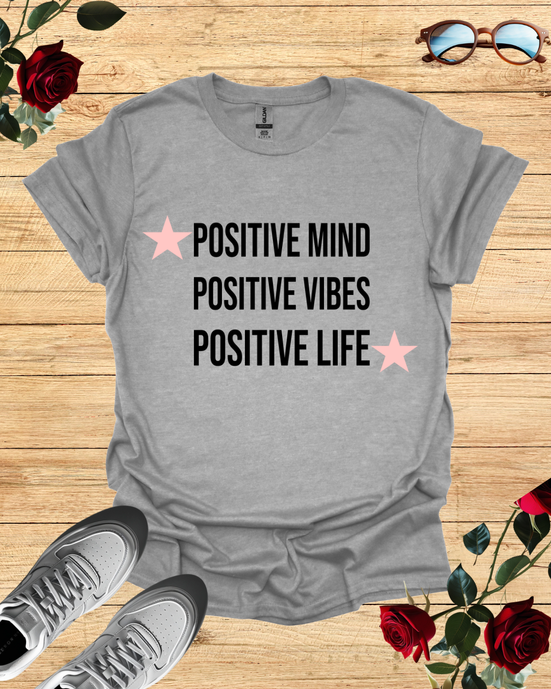 Positive Vibes Graphic Long & Short Sleeve T-Shirt for Mindful Living Printify