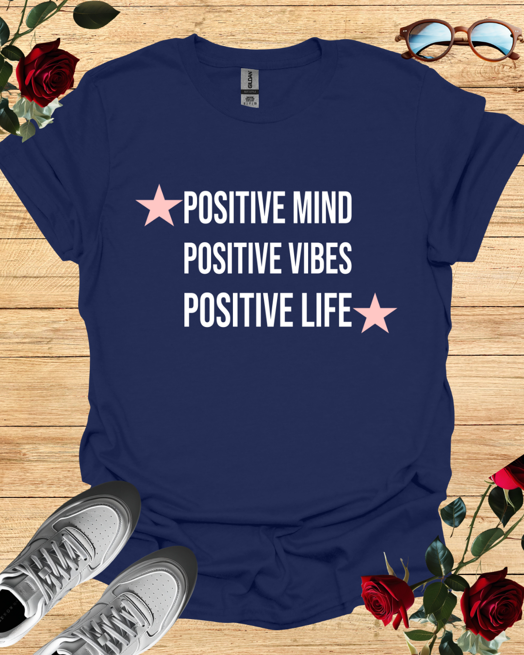 Positive Vibes Graphic Long & Short Sleeve T-Shirt for Mindful Living Printify