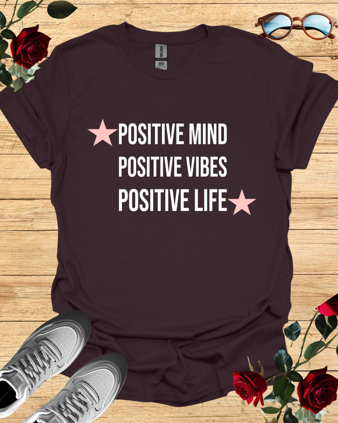 Positive Vibes Graphic Long & Short Sleeve T-Shirt for Mindful Living Printify