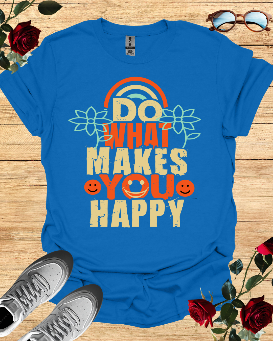 Do What Makes You Happy – Motivational Organic T-Shirt Printify