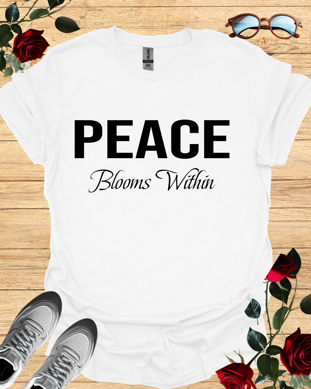 Peace Blooms Within – Mindful T-Shirt in Long & Short Sleeve Styles Printify