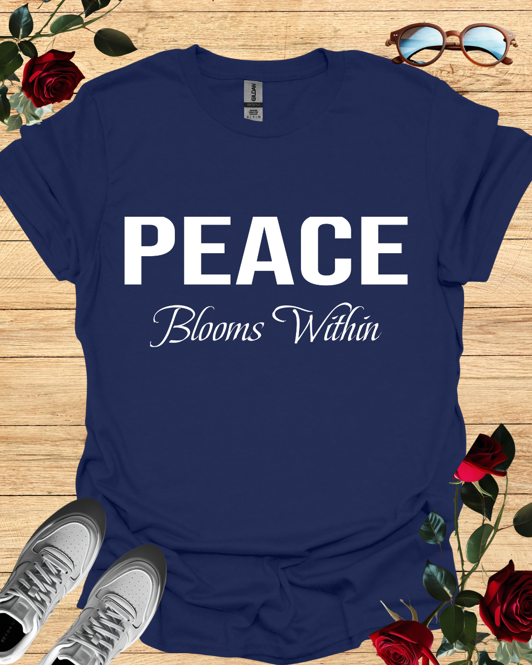 Peace Blooms Within – Mindful T-Shirt in Long & Short Sleeve Styles Printify