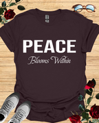 Peace Blooms Within – Mindful T-Shirt in Long & Short Sleeve Styles Printify